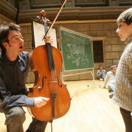 Cellist Jason Duckles of the Amelia Trio