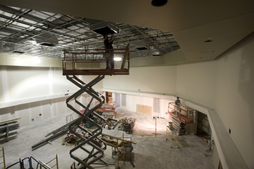 Ceiling installation in the rehearsal hall