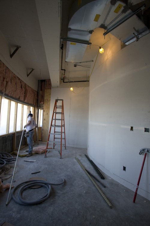 Work continues on one of the faculty studios