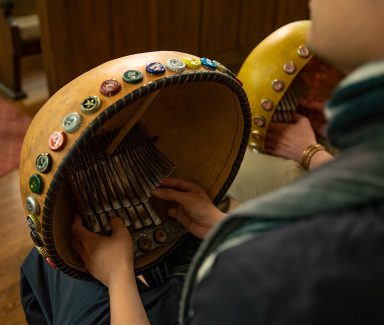 Playing Mbira Instrument