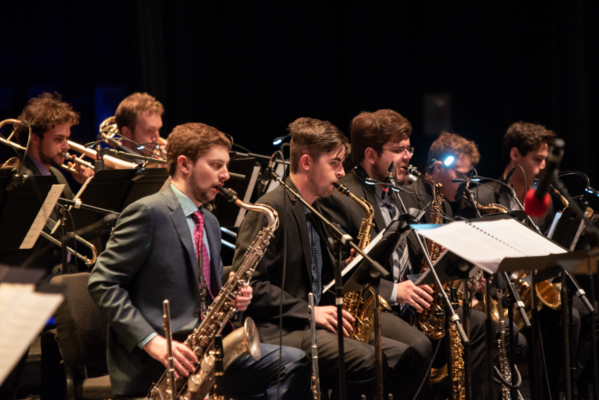 Eastman Jazz Ensemble saxophone section jazz fest