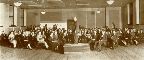 The earliest photograph of the Eastman School Orchestra