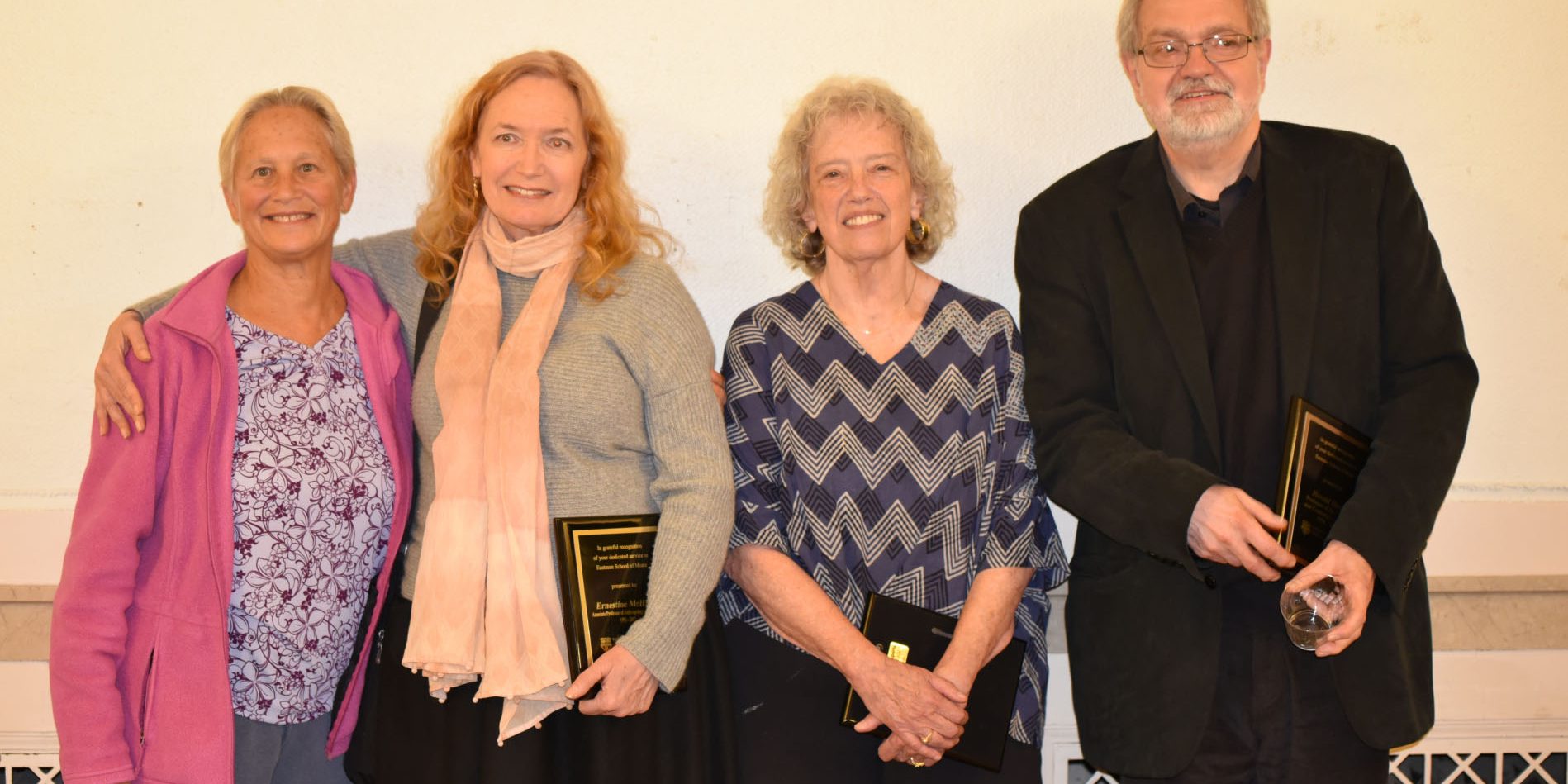 2017 Retiring Faculty: Rebecca Penneys, Ernestine McHugh, Ellen Koskoff, Harold Danko