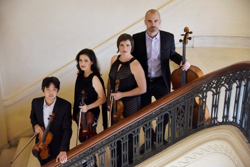 image of quartet on staircase
