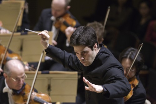 image of conducting orchestra