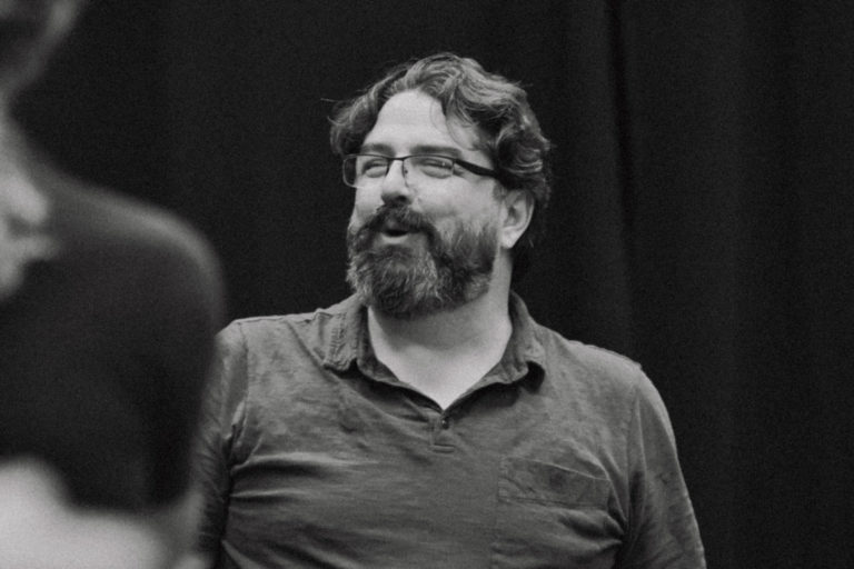 Patrick Diamond directing an Eastman Opera Theatre Rehearsal. Photo by Lauren Sageer.