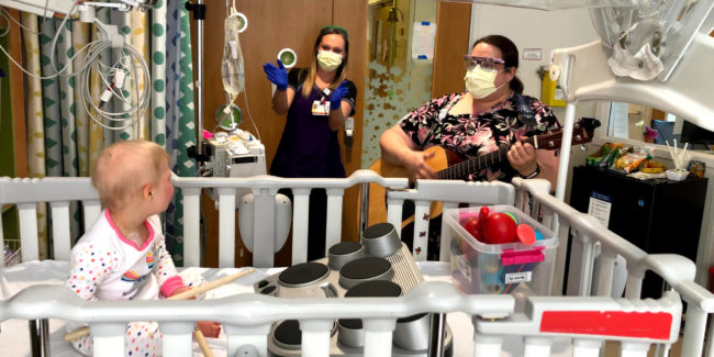 Rosemary Obi provides music therapy for the youngest hospital patients.