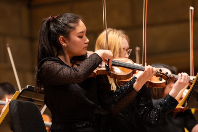 Violin players onstarge