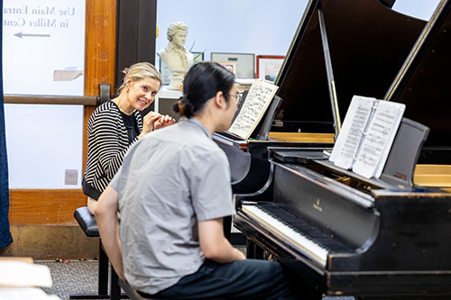 Prof Freer with student
