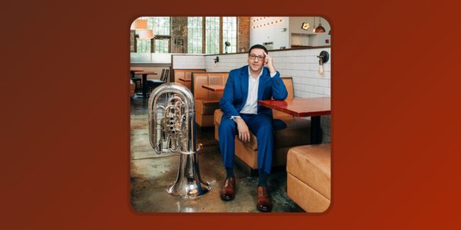 Justin Benavidez with tuba