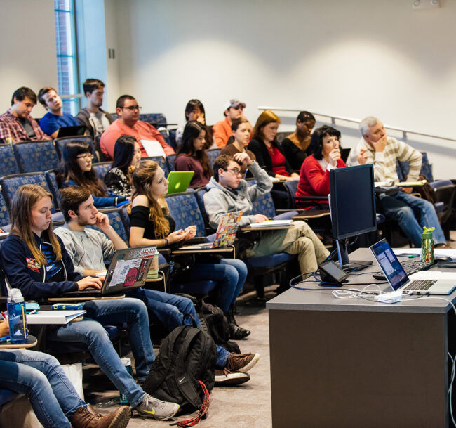 Theory students in classroom image