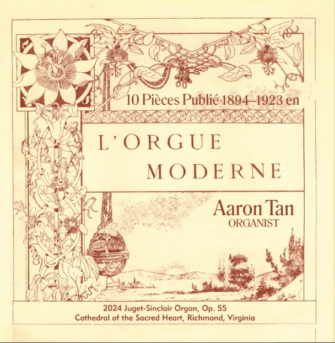 Recorded and performed on October 14, 2025 by Aaron Tan on the 2024 III/67 Juget-Sinclair organ in Cathedral of the Sacred Heart, Richmond, VA.